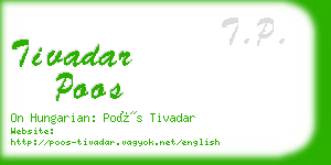 tivadar poos business card